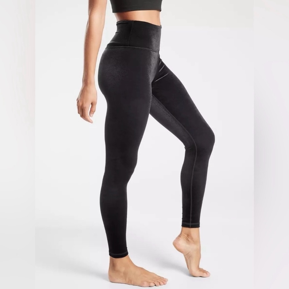 Athleta Black Velvet Leggings